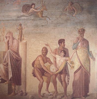 Alma-Tadema, Sir Lawrence The Sacrifice of Iphigenia,Roman,1st century AD Wall painting from pompeii(House of the Tragic Poet) (mk23)